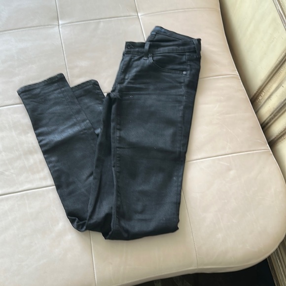 Juicy Couture size 25 black waxed jeans - Picture 1 of 5